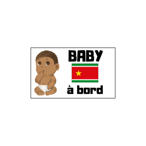 Autocollant bébé à bord blanc drapeau GUADELOUPE